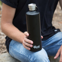 1L Stainless Steel Black Insulated Water Bottle - Reusable & BPA Free