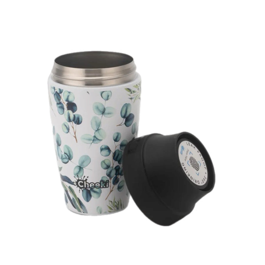 350ml Insulated White and Blue Coffee Mug