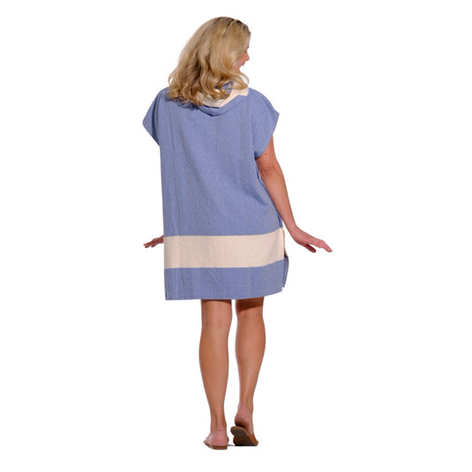 Adult Hooded Beach Towel in King Blue – Quick-Dry Swim Poncho for Swimming & Surfing