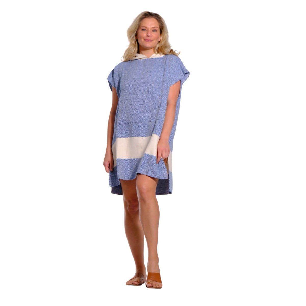 Adult Hooded Beach Towel in King Blue – Quick-Dry Swim Poncho for Swimming & Surfing