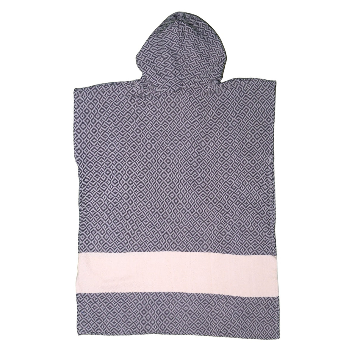 Adult Hooded Beach Towel in Black and White – Quick-Dry Swim Poncho for Swimming & Surfing