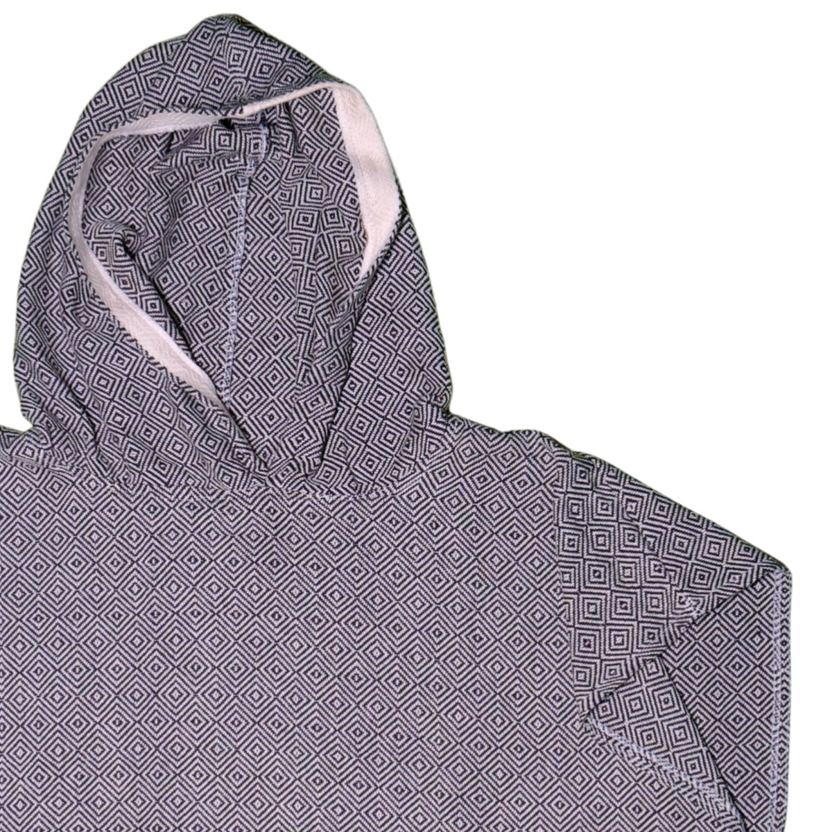 Adult Hooded Beach Towel in Black and White – Quick-Dry Swim Poncho for Swimming & Surfing