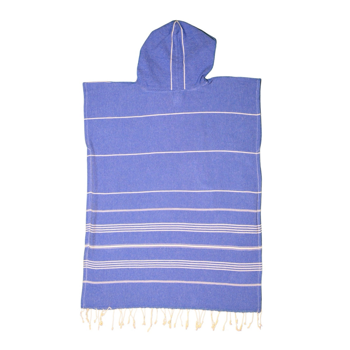 Adult Hooded Beach Towel in Blue and White – Quick-Dry Swim Poncho for Swimming & Surfing
