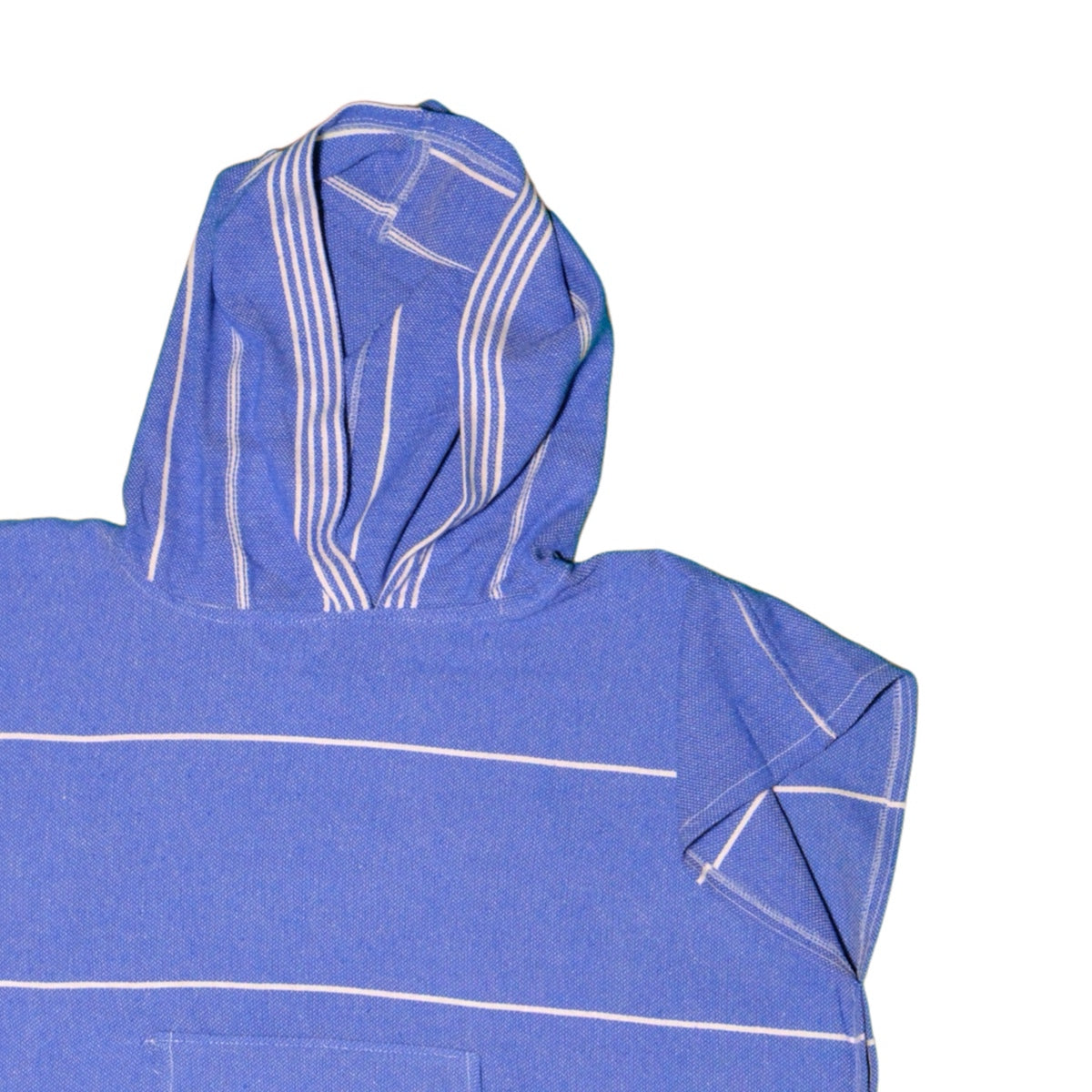 Adult Hooded Beach Towel in Blue and White – Quick-Dry Swim Poncho for Swimming & Surfing