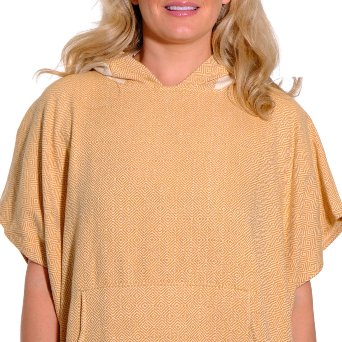 Adult Hooded Beach Towel in Dark Yellow – Quick-Dry Swim Poncho for Swimming & Surfing