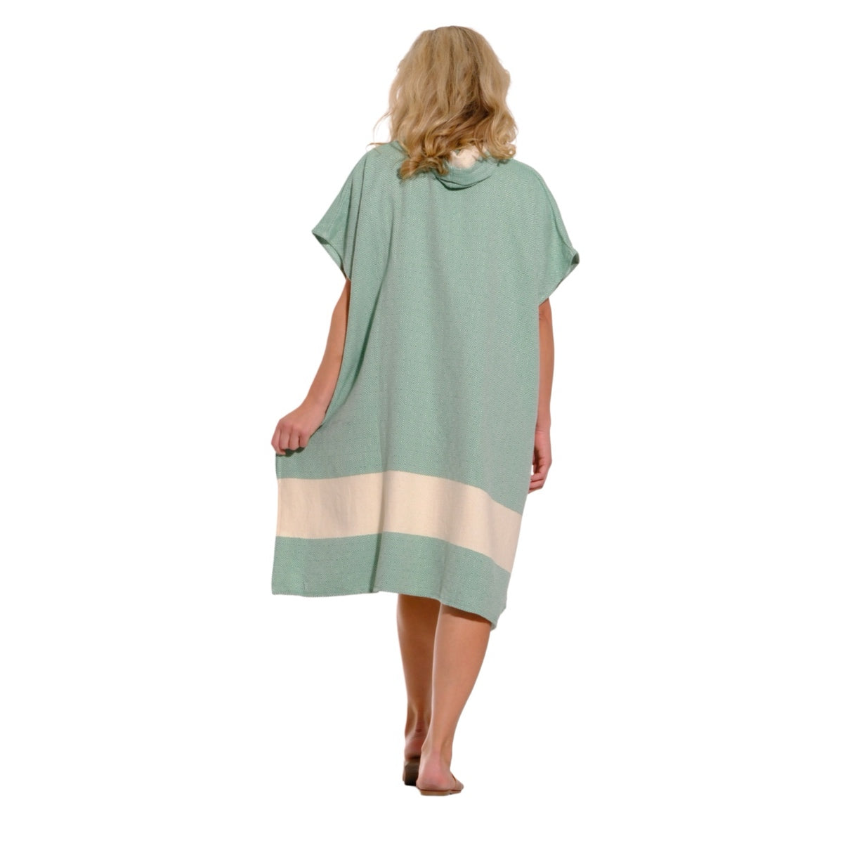 Adult Hooded Beach Towel in Green – Quick-Dry Swim Poncho for Swimming & Surfing
