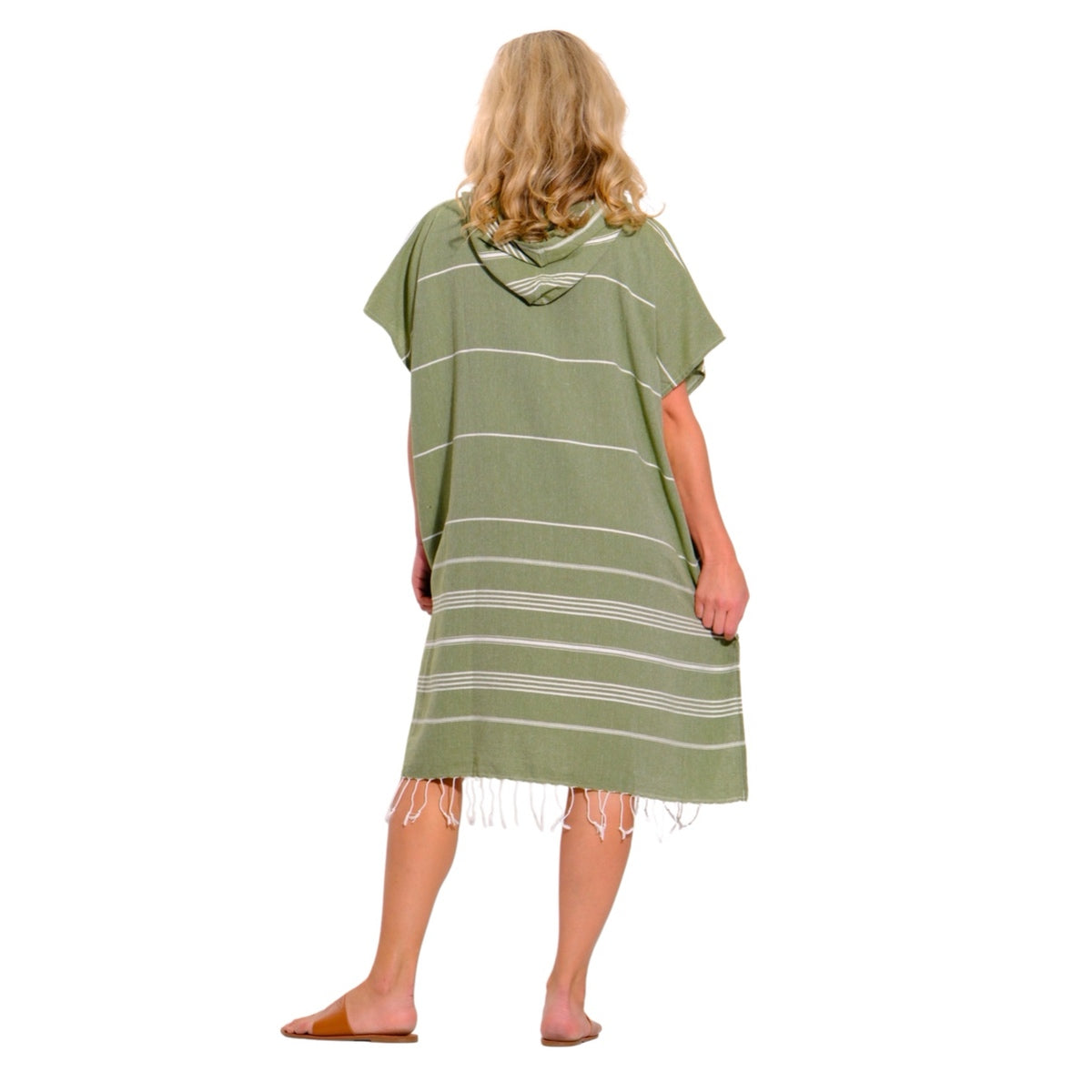 Adult Hooded Beach Towel in Green Nature – Quick-Dry Swim Poncho for Swimming & Surfing