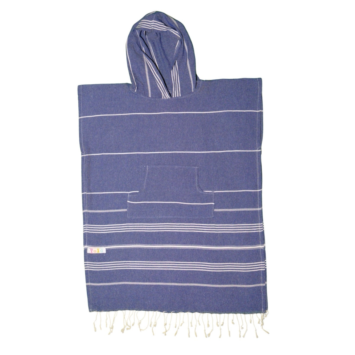 Adult Hooded Beach Towel in Navy Stripes – Quick-Dry Swim Poncho for Swimming & Surfing