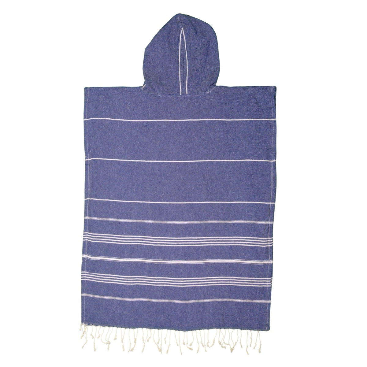 Adult Hooded Beach Towel in Navy Stripes – Quick-Dry Swim Poncho for Swimming & Surfing