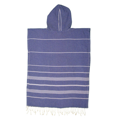 Adult Hooded Beach Towel in Navy Stripes – Quick-Dry Swim Poncho for Swimming & Surfing