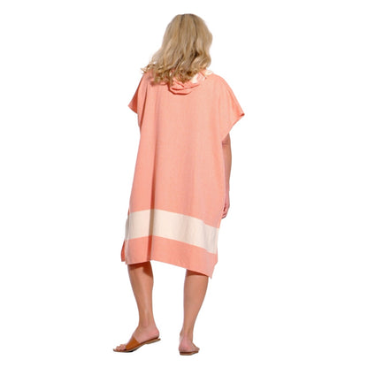 Adult Hooded Beach Towel in Orange – Quick-Dry Swim Poncho for Swimming & Surfing