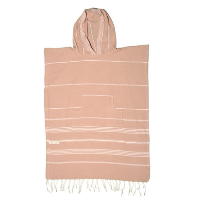 Adult Hooded Beach Towel in Pale Brown – Quick-Dry Swim Poncho for Swimming & Surfing