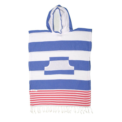 Adult Hooded Beach Towel in Sailor Blue– Quick-Dry Swim Poncho for Swimming & Surfing