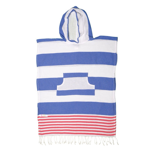 Adult Hooded Beach Towel in Sailor Blue– Quick-Dry Swim Poncho for Swimming & Surfing