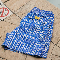 Mens' Swim Shorts with Blue Geometric Shapes