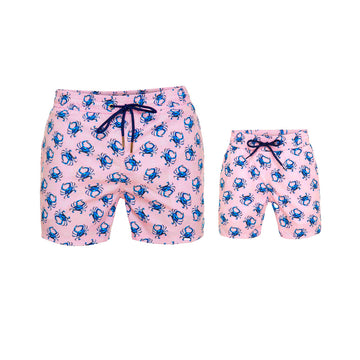 Pink Crabs Swim Shorts Set