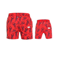 Red Jellyfish Swim Shorts Set