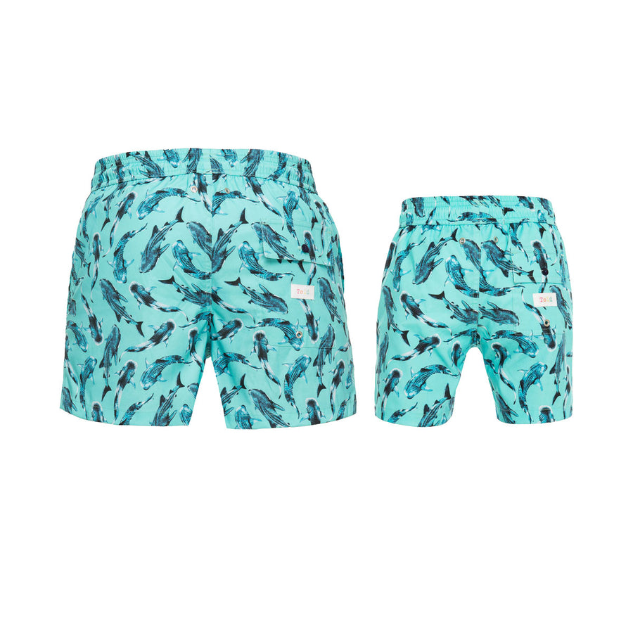 Blue Whale Sharks Swim Shorts Set