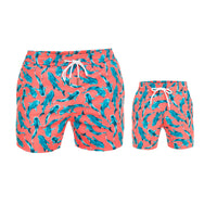 Orange Whale Sharks Swim Shorts Set