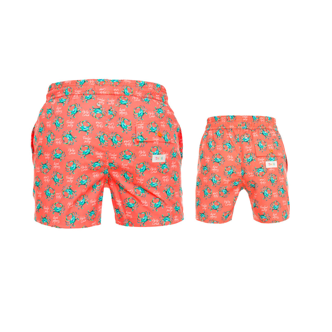 Orange Crabs Swim Shorts Set