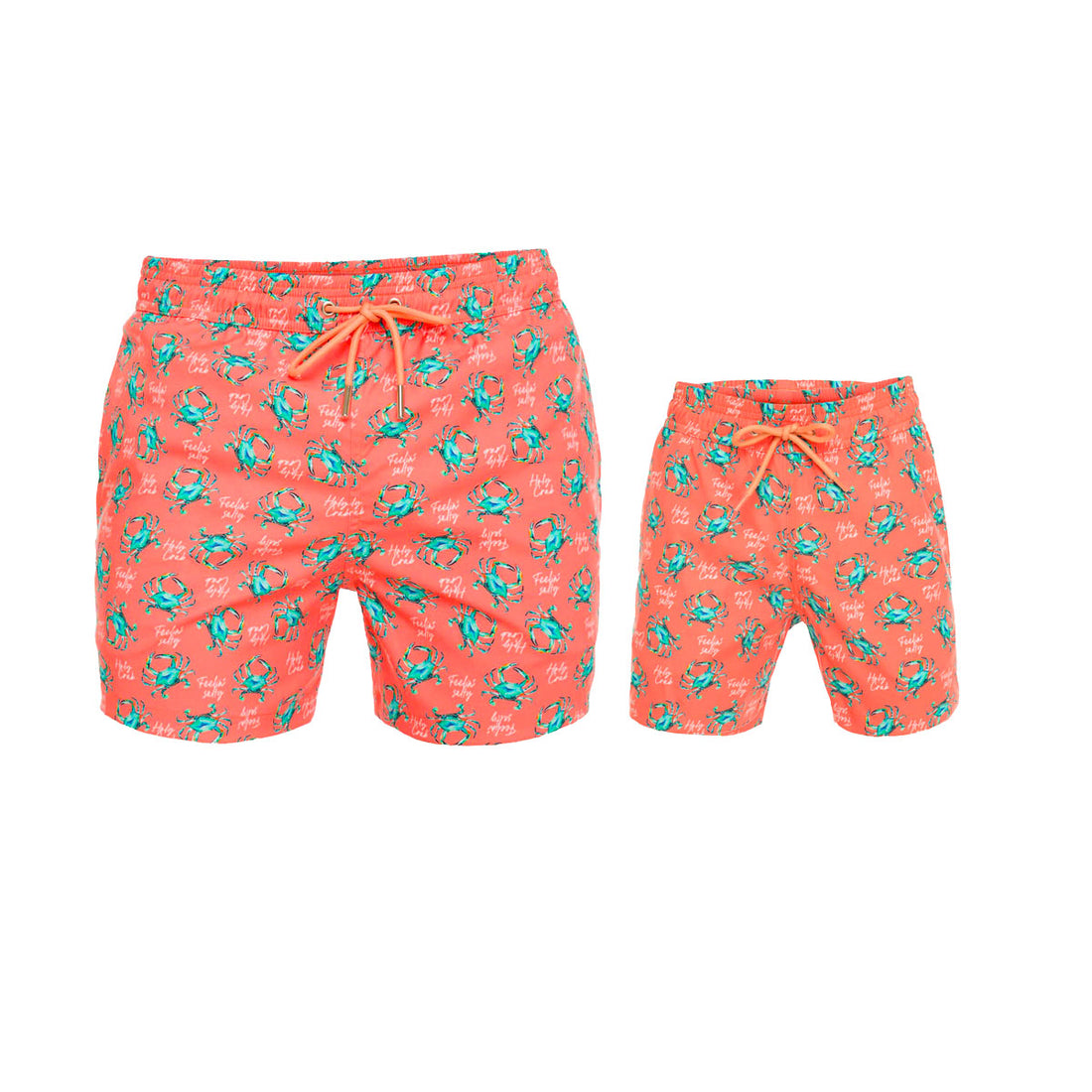 Orange Crabs Swim Shorts Set