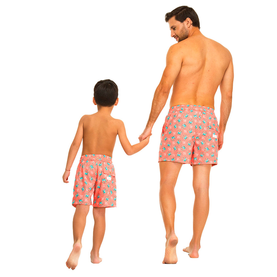 Orange Crabs Swim Shorts Set