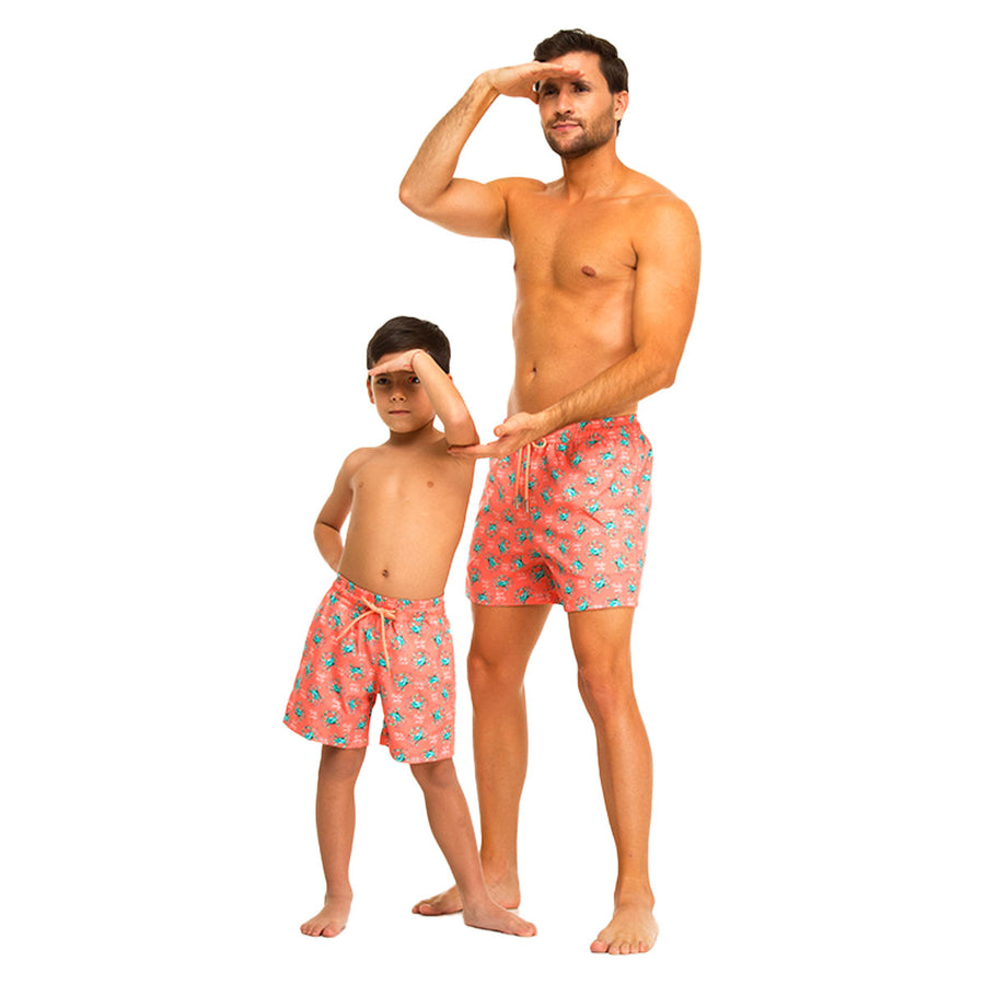 Orange Crabs Swim Shorts Set