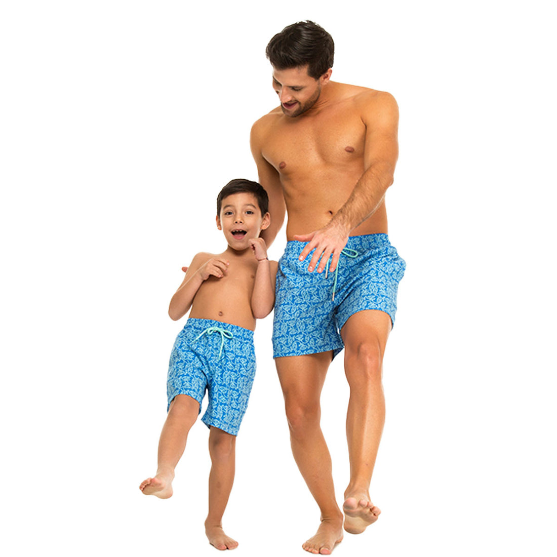 Blue Essential Fishes Swim Shorts Set