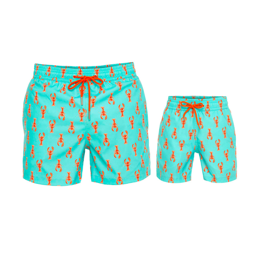 Green Lobsters Swim Shorts Set