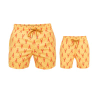 Yellow Lobsters Swim Shorts Set