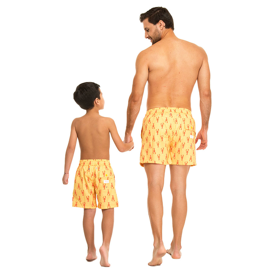 Yellow Lobsters Swim Shorts Set