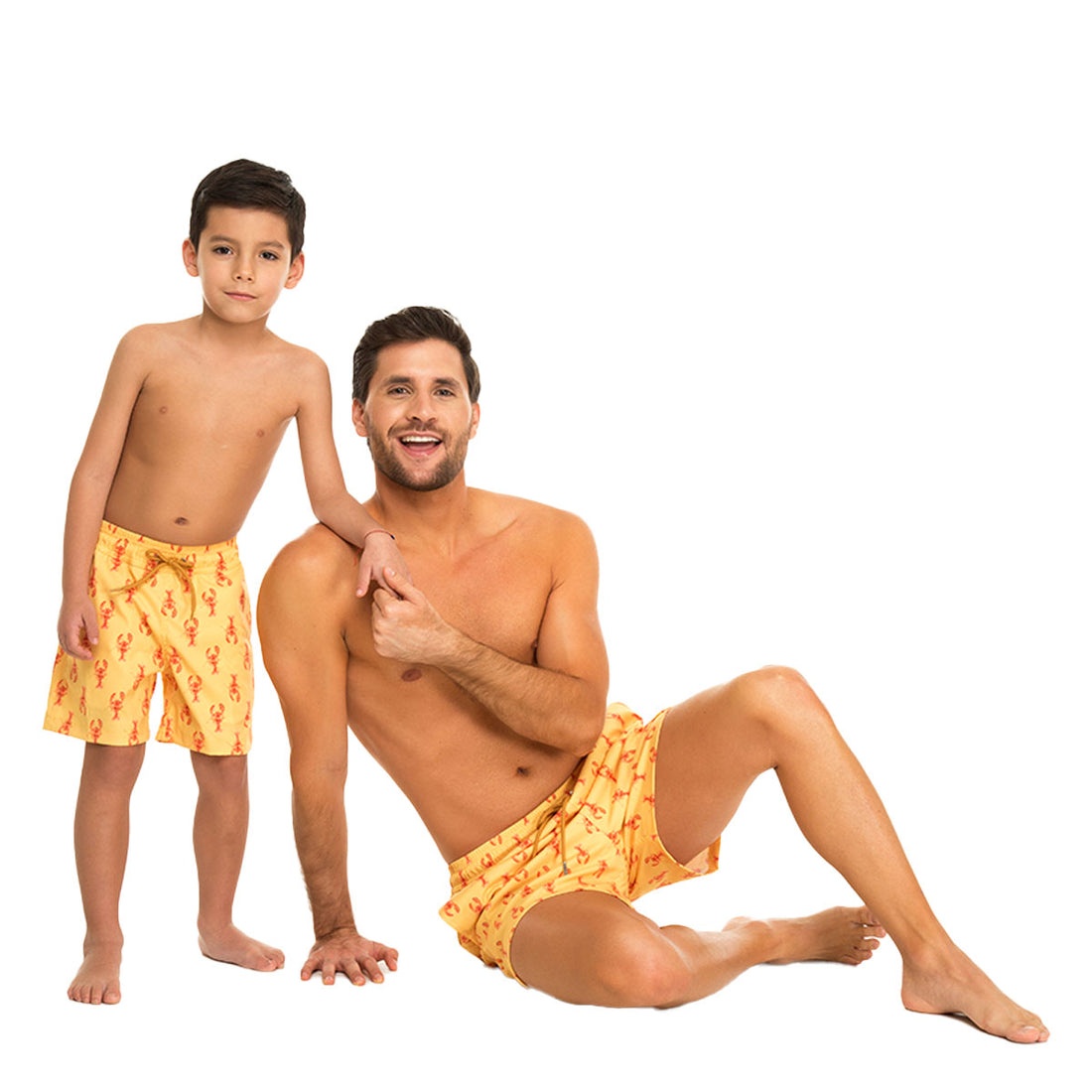 Yellow Lobsters Swim Shorts Set