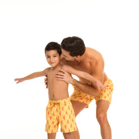 Yellow Lobsters Swim Shorts Set