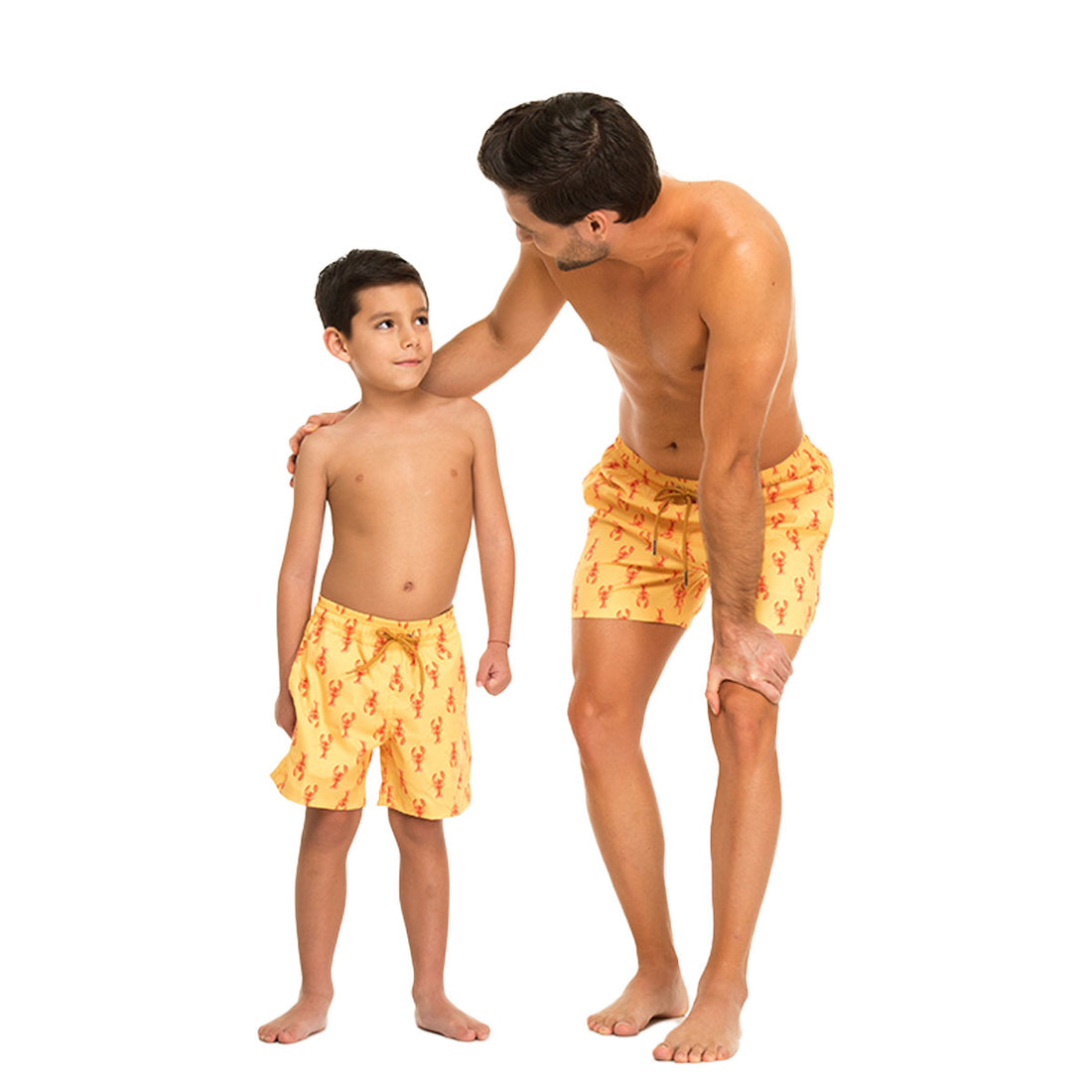 Yellow Lobsters Swim Shorts Set