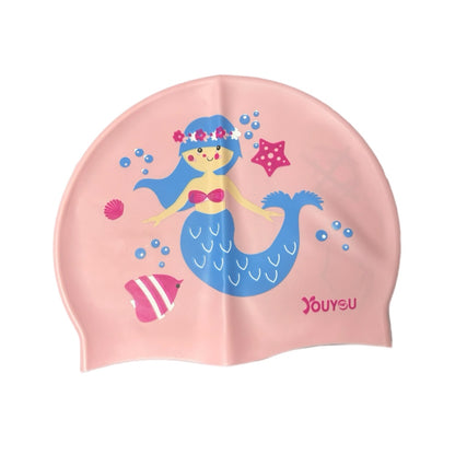 Girls’ Swim Cap With Mermaid and Stars