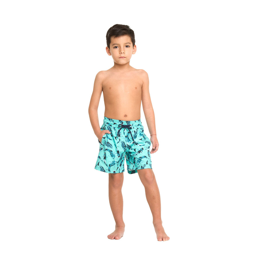 Blue Whale Sharks Swim Shorts Set