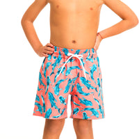 Orange Whale Sharks Swim Shorts Set