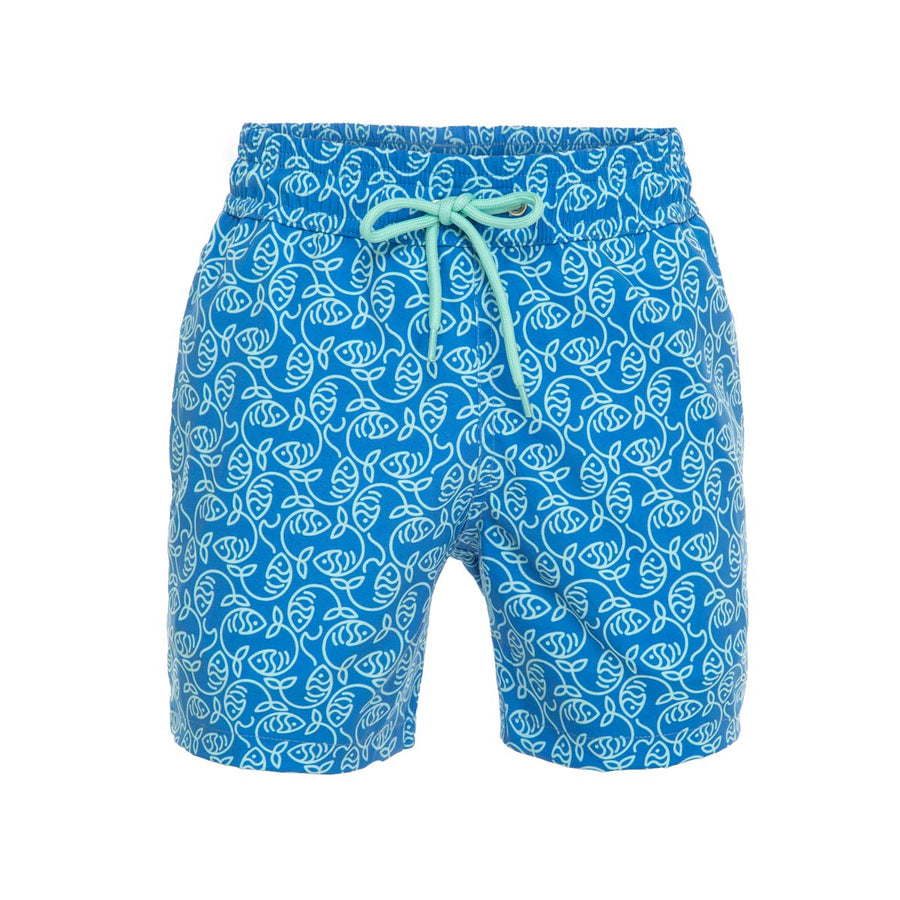 Blue Essential Fishes Boy's Swim Shorts