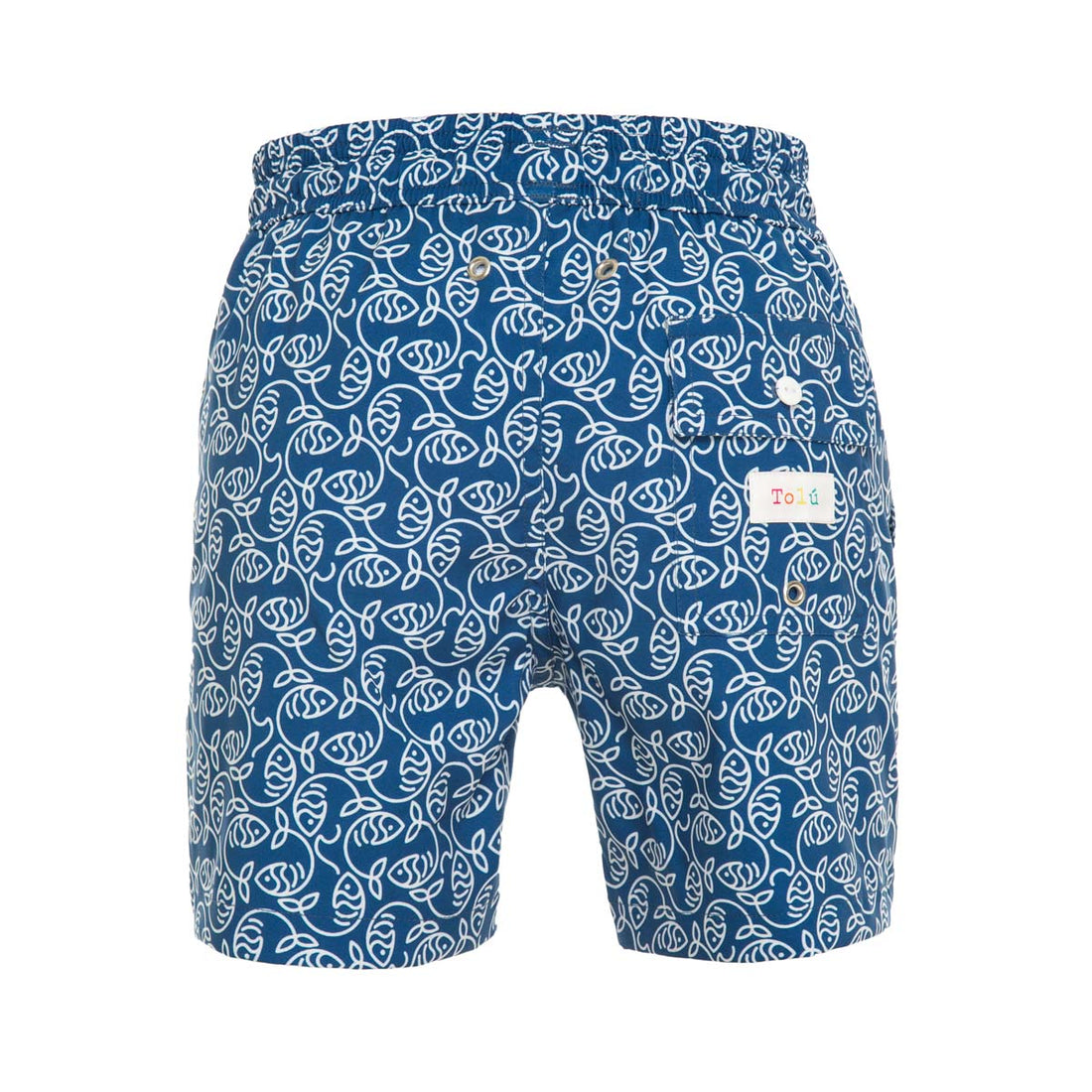 Dark Essential Fishes Boy's Swim Shorts