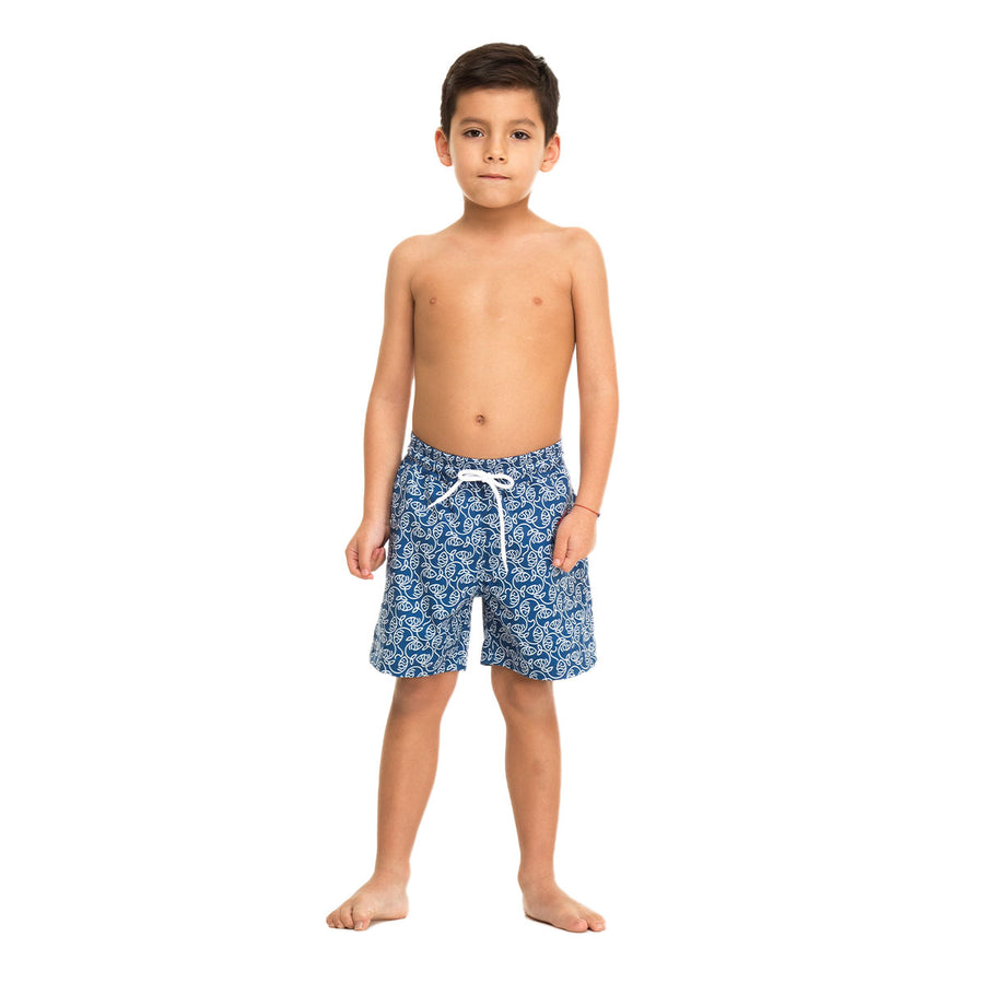 Dark Essential Fishes Swim Shorts Set