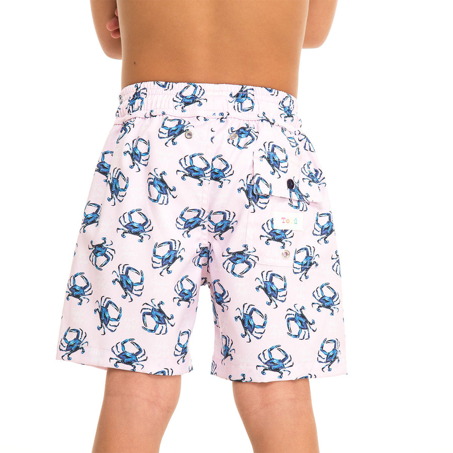 Pink Crabs Swim Shorts Set