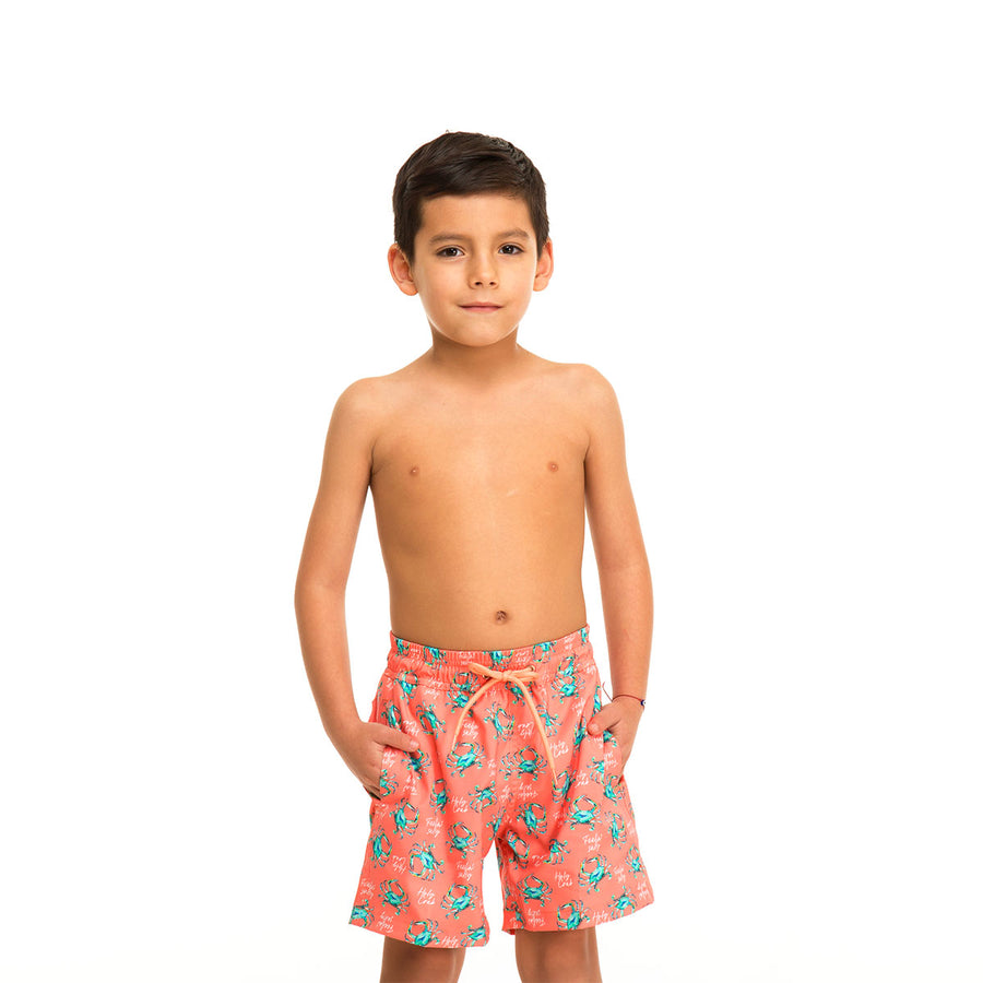 Orange Crabs Swim Shorts Set