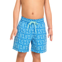 Blue Essential Fishes Swim Shorts Set