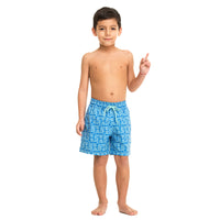 Blue Essential Fishes Swim Shorts Set