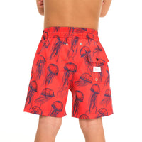 Red Jellyfish Boy's Swim Shorts