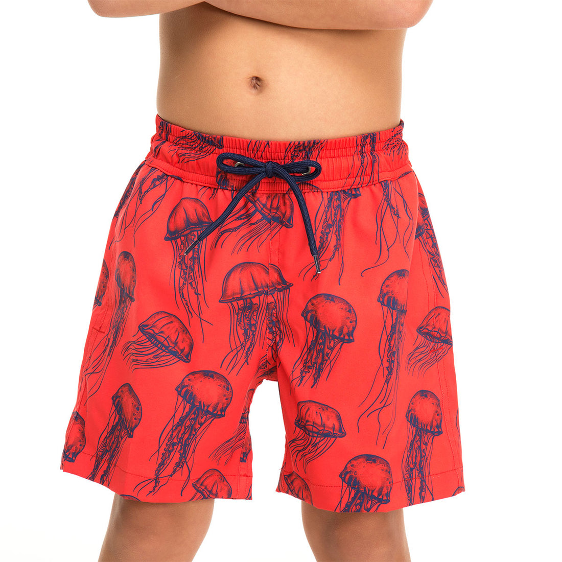 Red Jellyfish Swim Shorts Set