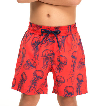 Red Jellyfish Boy's Swim Shorts