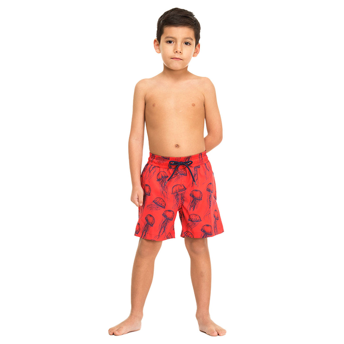 Red Jellyfish Swim Shorts Set