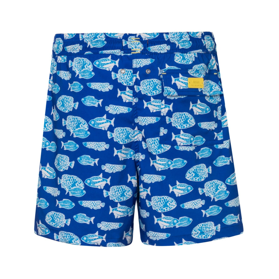 Mens' Swim Shorts with Blue Fishes