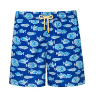 Mens' Swim Shorts with Blue Fishes